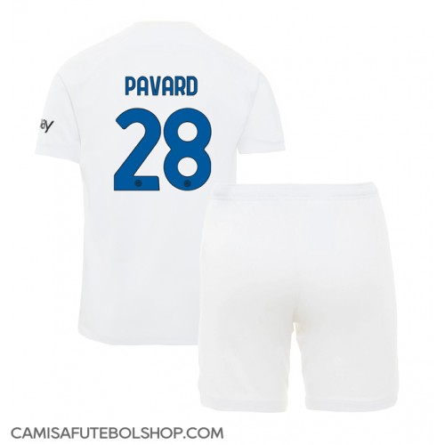 Camisa de time de futebol Inter Milan Benjamin Pavard #28 Replicas 2º Equipamento Infantil 2023-24 Manga Curta (+ Calças curtas)